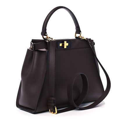 Fendi Vitello Seta Shiny Nappa Medium Peekaboo Iconic Satchel Moresco Rosa Doll 3 of 12