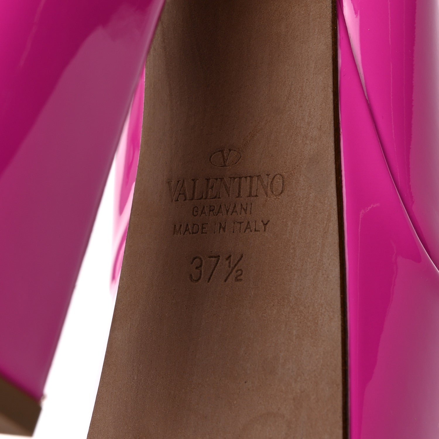Valentino Garavani Patent Tan-Go 55/155mm Platform Pumps 37.5 Pink PP 8 of 9