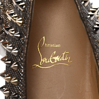 Christian Louboutin Glitter Chain Spikes Womens Roller Boat Flat 38.5 Roche Multicolor 7 of 8