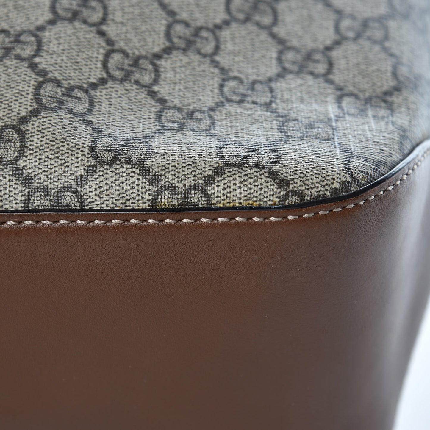 GG Supreme Monogram Large Linea A Hobo Light Brown