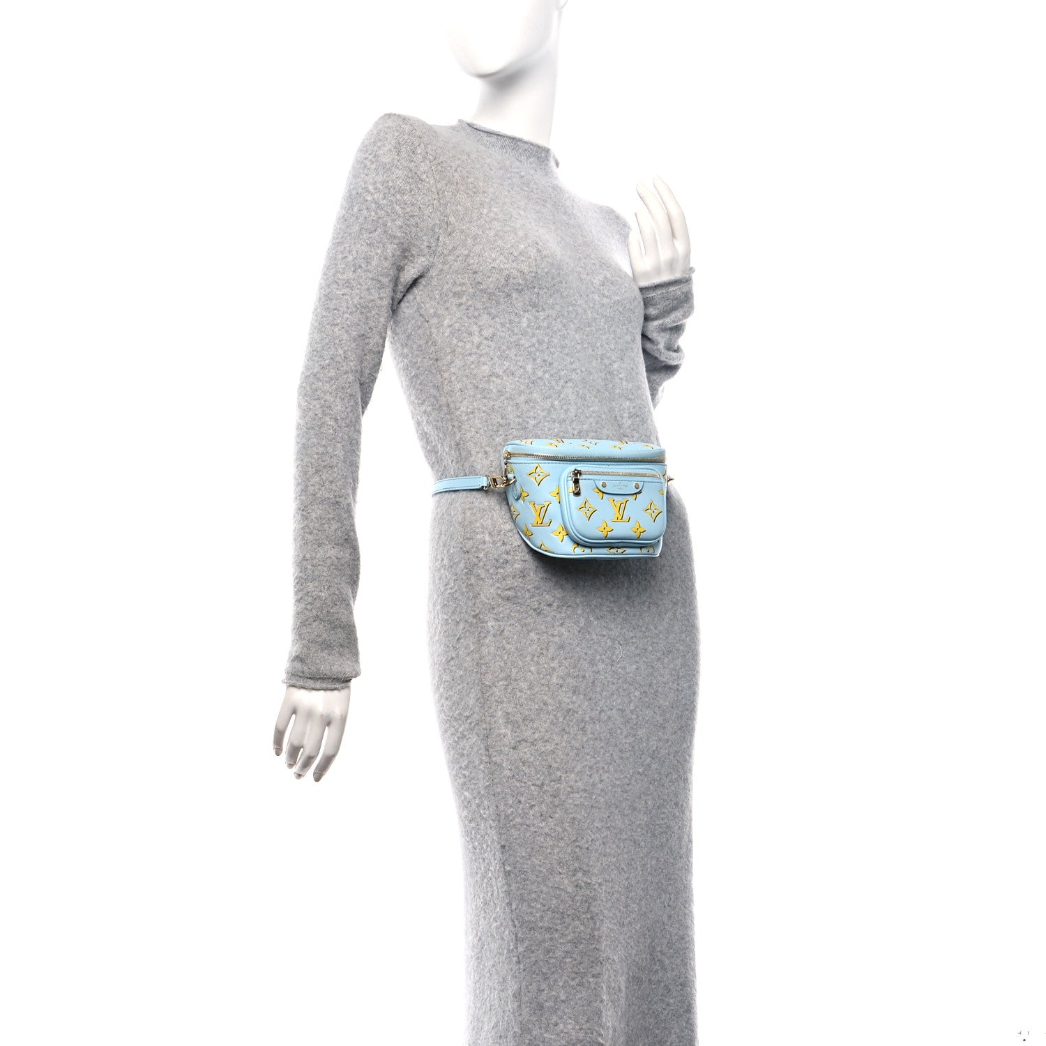 Louis Vuitton Lambskin Monogram Mini Bumbag H27 Baby Blue 2 of 9