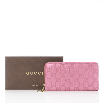 Gucci Metallic Soft Guccissima Heart Zip Around Wallet Fresia Rose 10 of 10