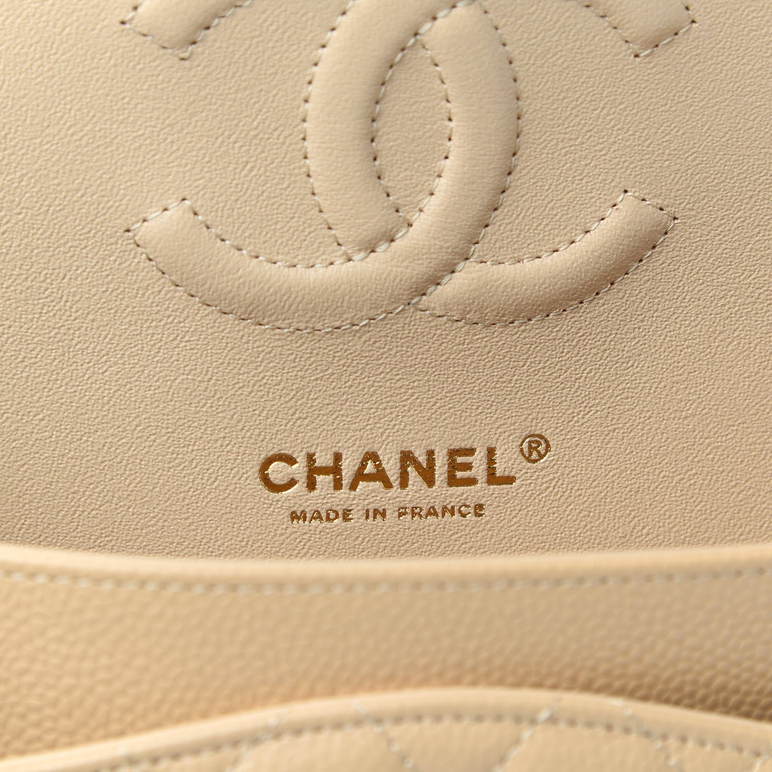 Chanel Caviar Quilted Medium Double Flap Beige Clair 8 of 9