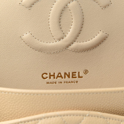 Chanel Caviar Quilted Medium Double Flap Beige Clair 8 of 9
