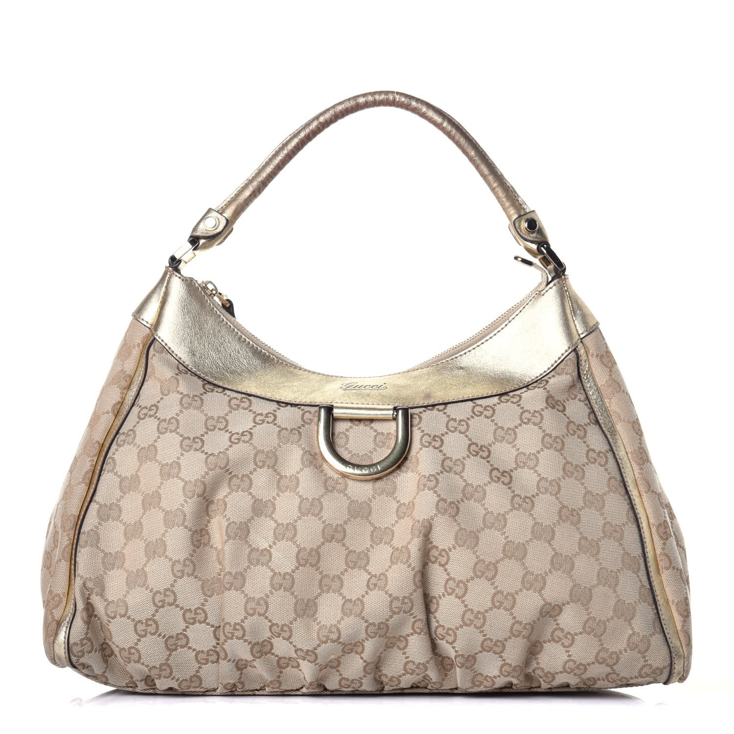 Gucci Monogram Large D Gold Hobo Gold 1 of 9