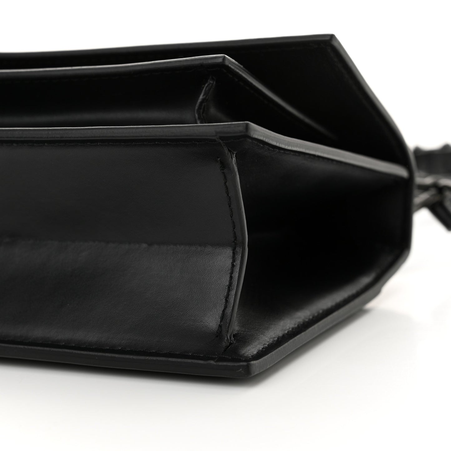Box Calfskin Monochrome XS Sharp Top Handle Bag Black