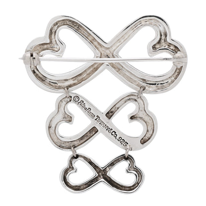 Tiffany Sterling Silver Paloma Picasso Graduated Loving Heart Brooch Pin 3 of 4