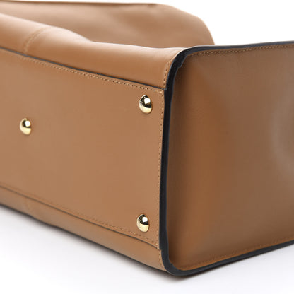 Fendi Vitello Seta Light Century Shearling FF 1974 Medium Peekaboo X-Lite Nocciolo Ebano Tobacco 7 of 10
