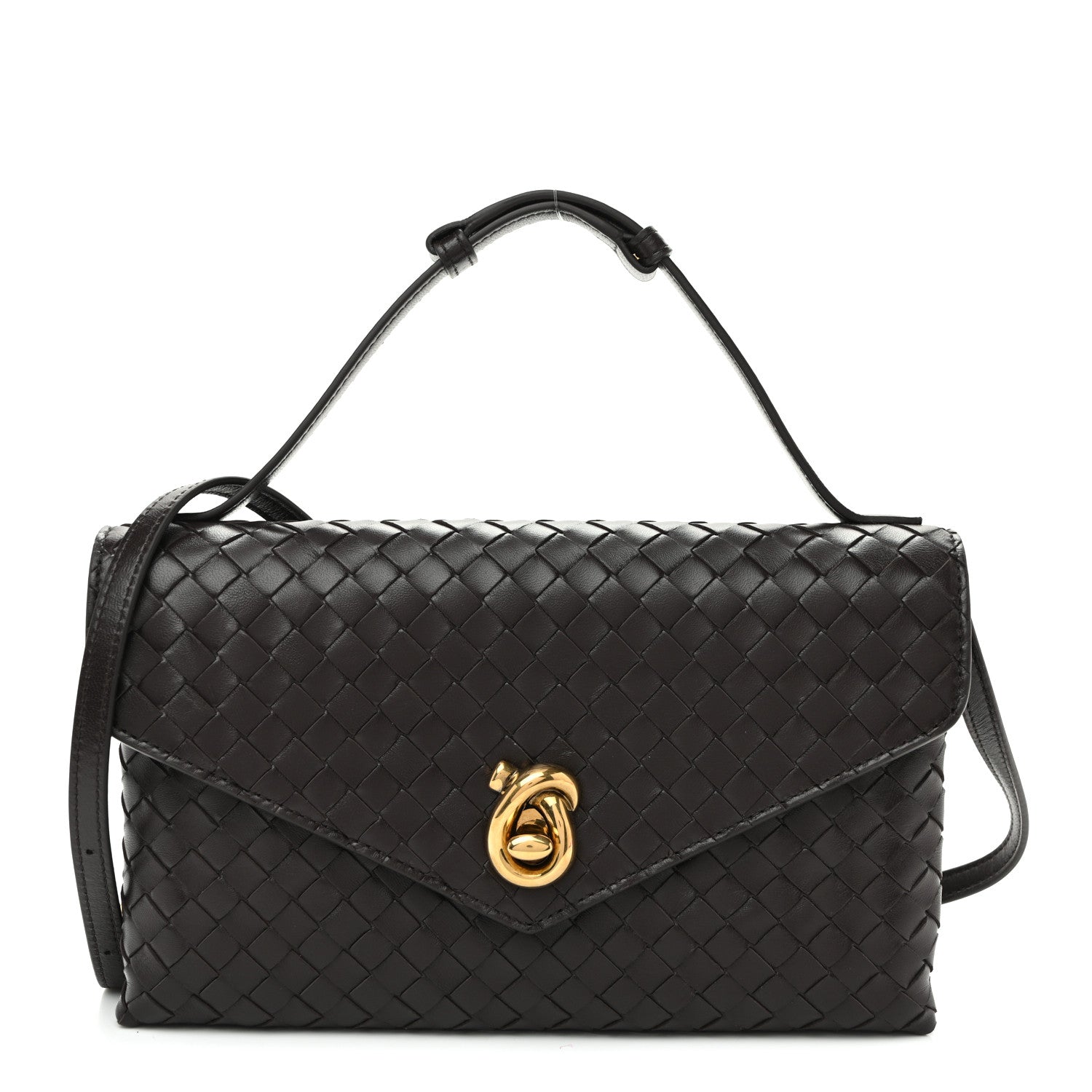 Bottega Veneta Nappa Intrecciato Knot Lock Top Handle Crossbody Bag Fondant 1 of 11