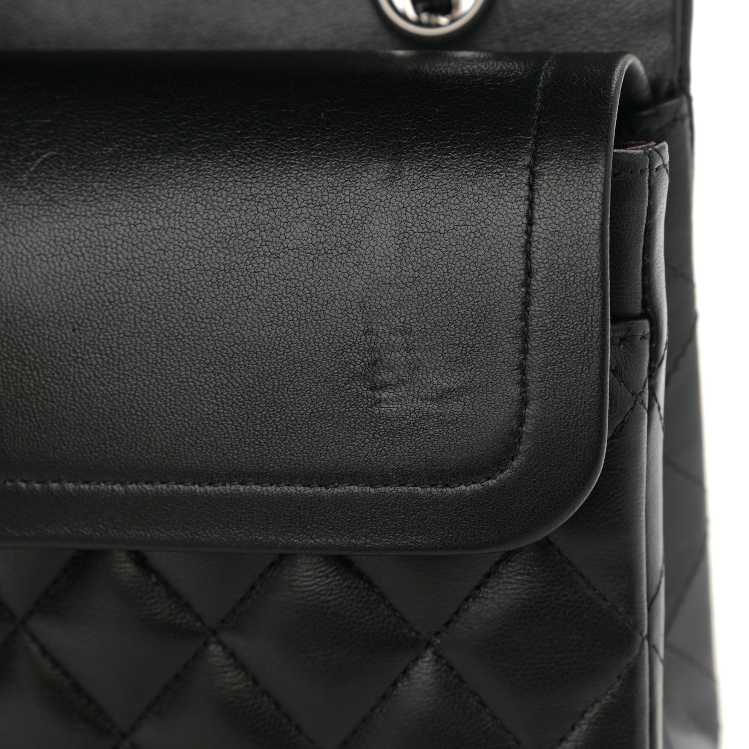 Chanel Lambskin Quilted Medium Double Flap Black 11 of 12