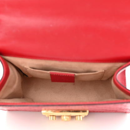 Gucci Guccissima Small Padlock Shoulder Bag Hibiscus Red 5 of 13