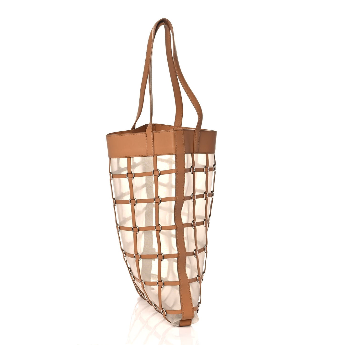 Calfskin Billie Cage Tote Camel