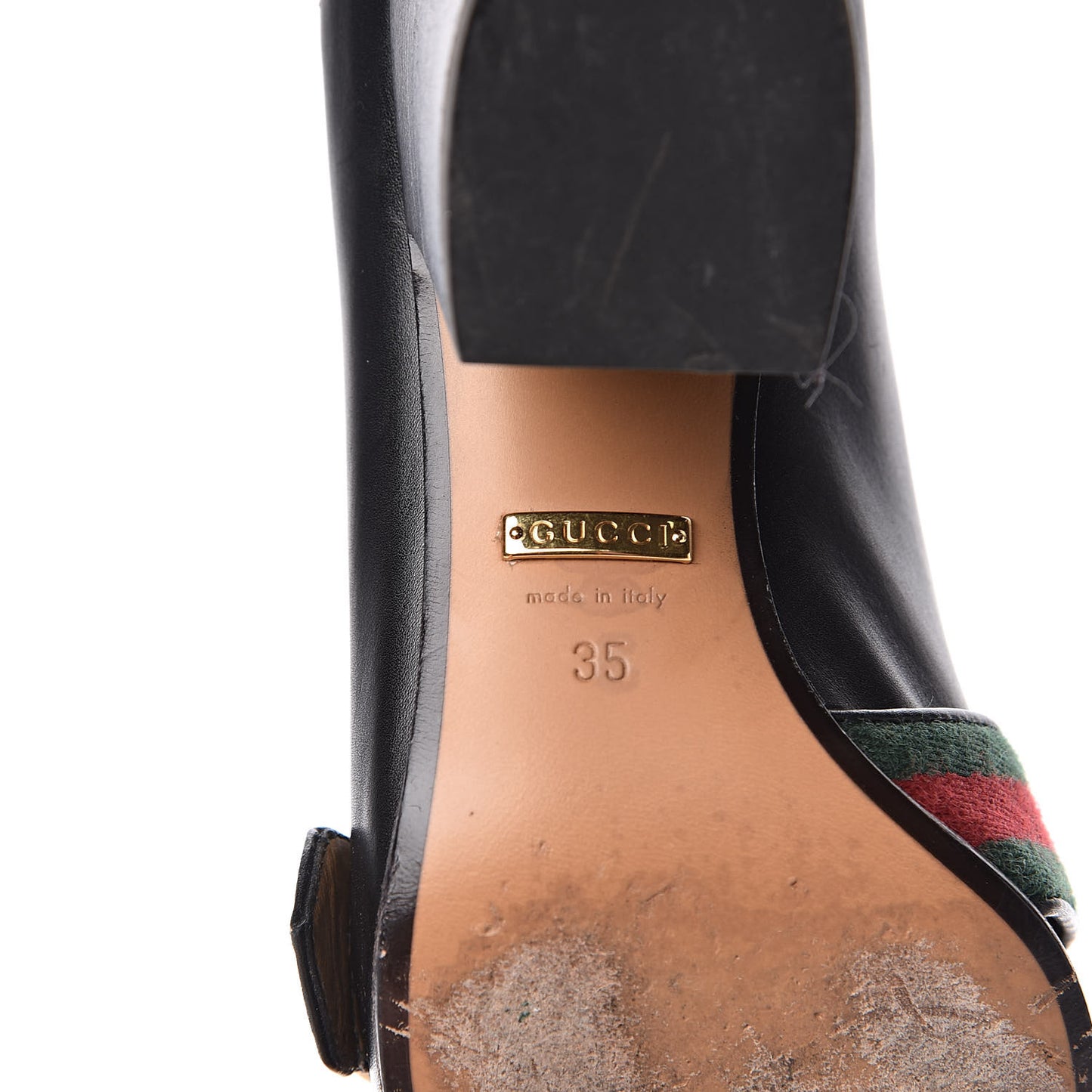 Calfskin Web Peyton Loafer Pumps 35 Black