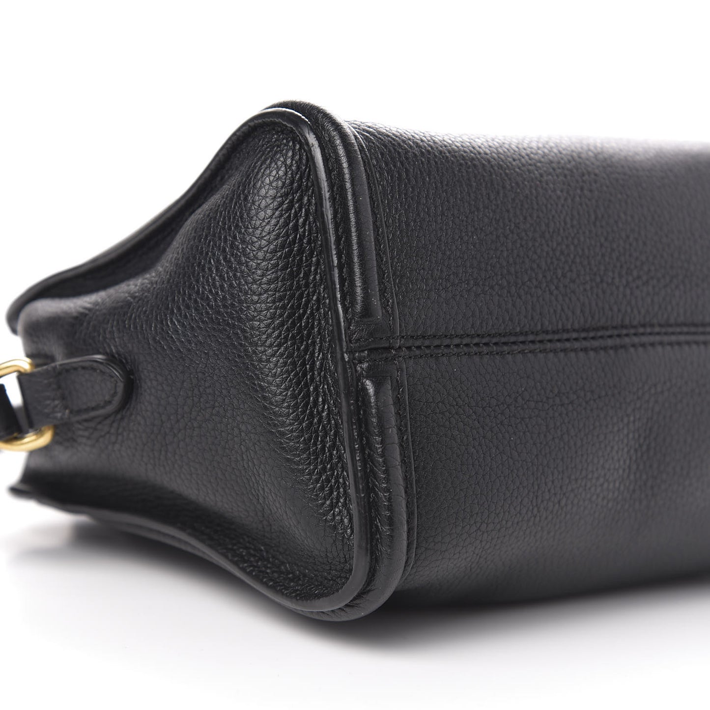Pebbled Calfskin Mini Skull Padlock Zip Around Tote Black