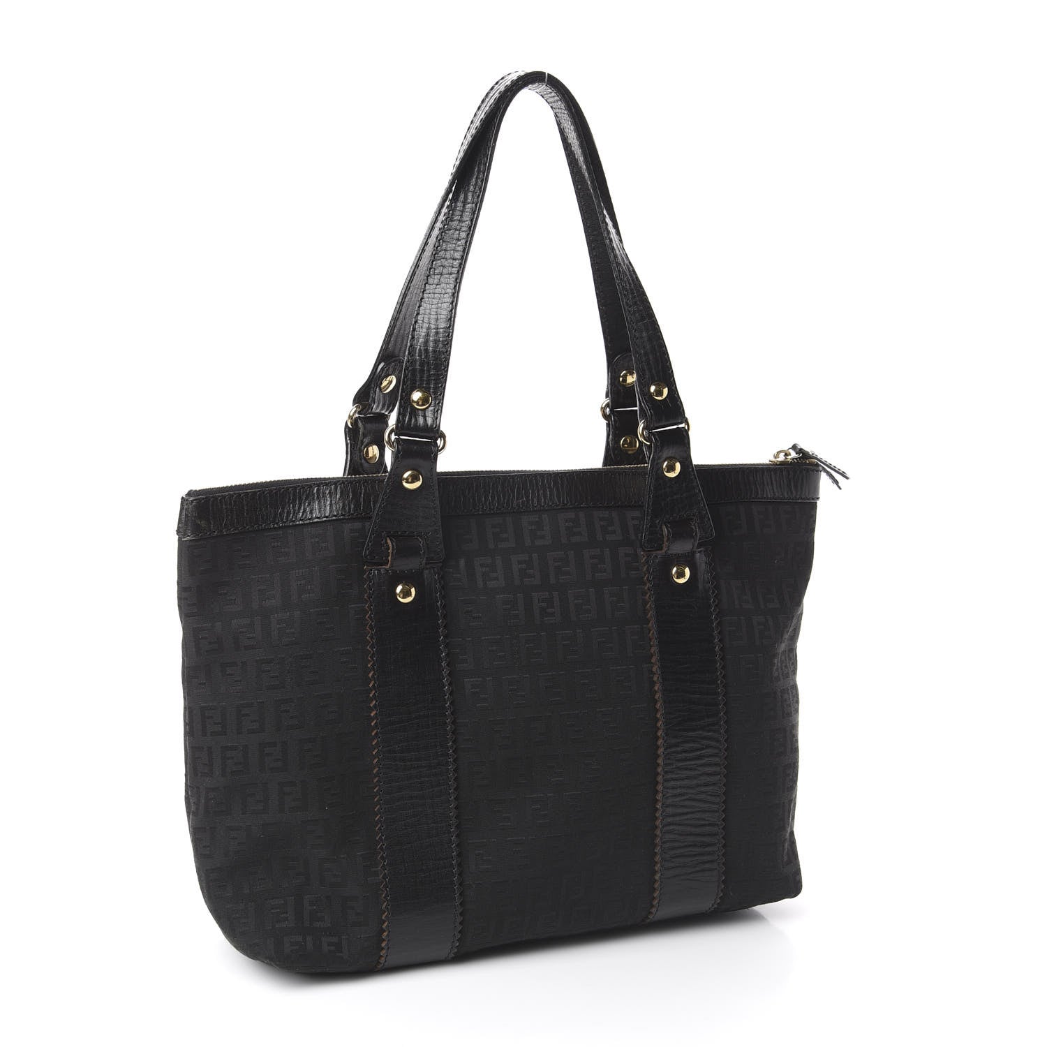 Fendi Zucchino Vitello Shopping Tote Black 2 of 8