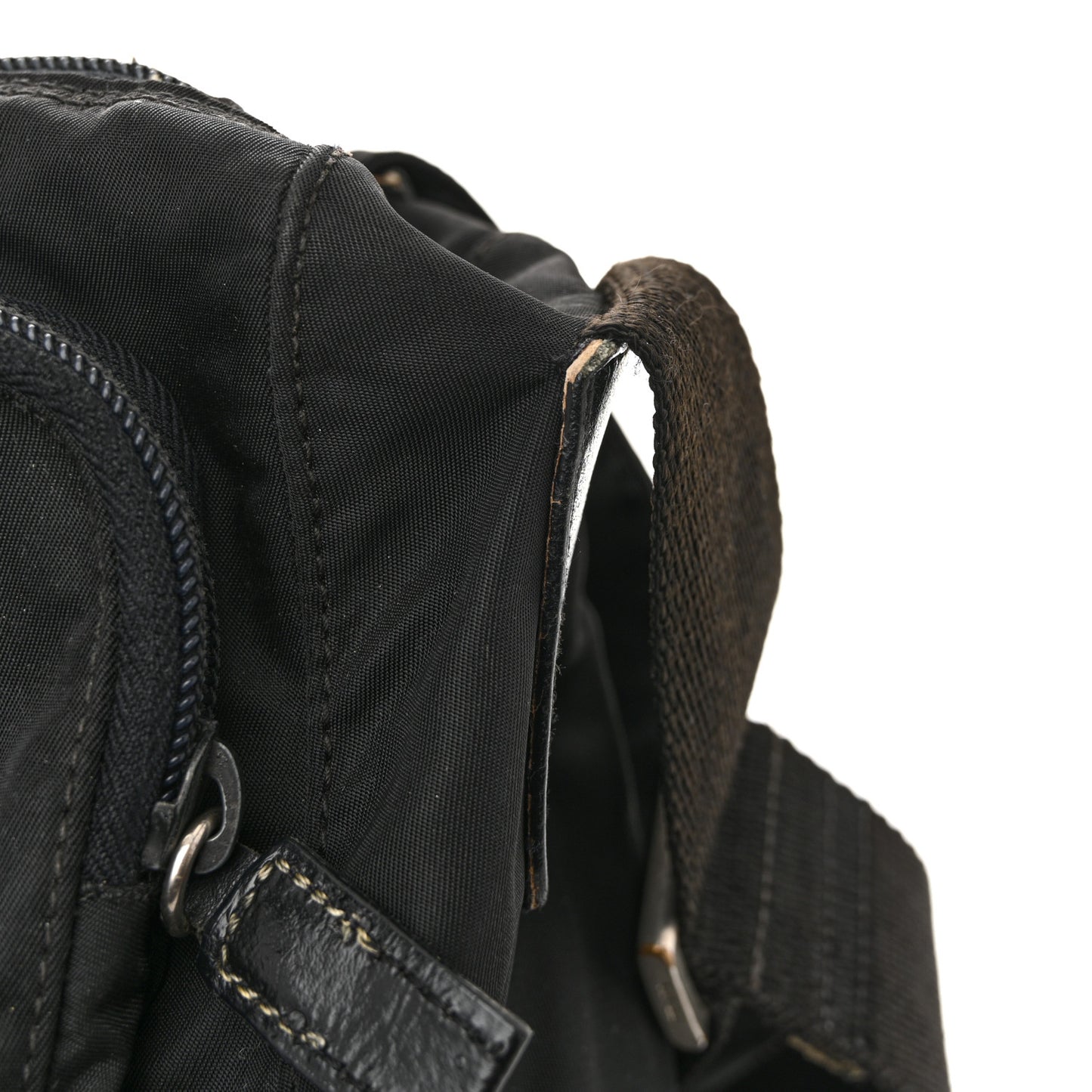 Tessuto Nylon Saffiano Vela Messenger Bag Black