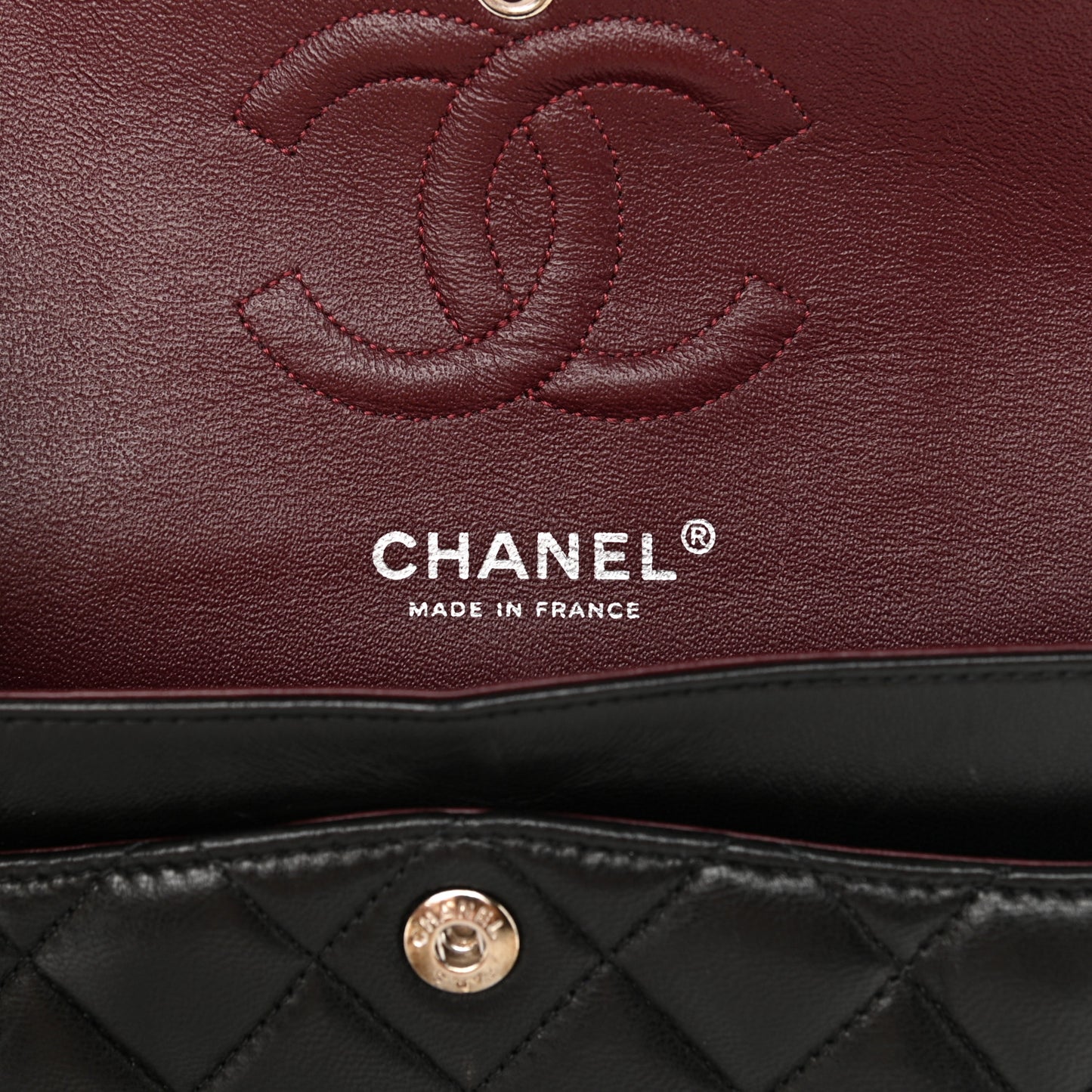 Lambskin Quilted Small Double Flap Black