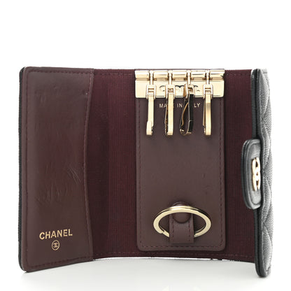 Chanel Caviar Quilted Classic 4 Key Holder Wallet Black 5 of 11
