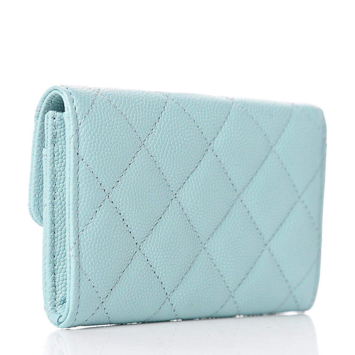 Chanel Caviar Quilted Flap Card Holder Light Blue 3 of 8