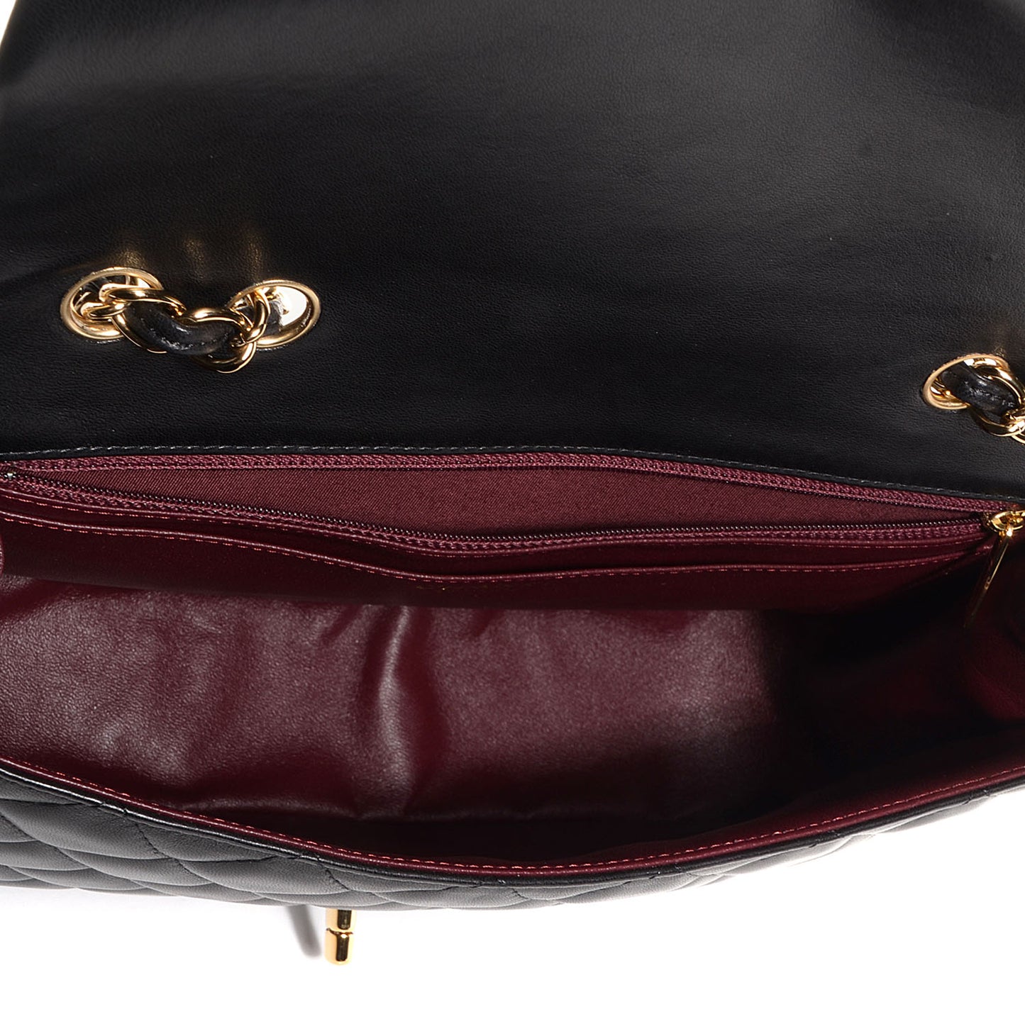 Lambskin Quilted Jumbo Single Flap Black