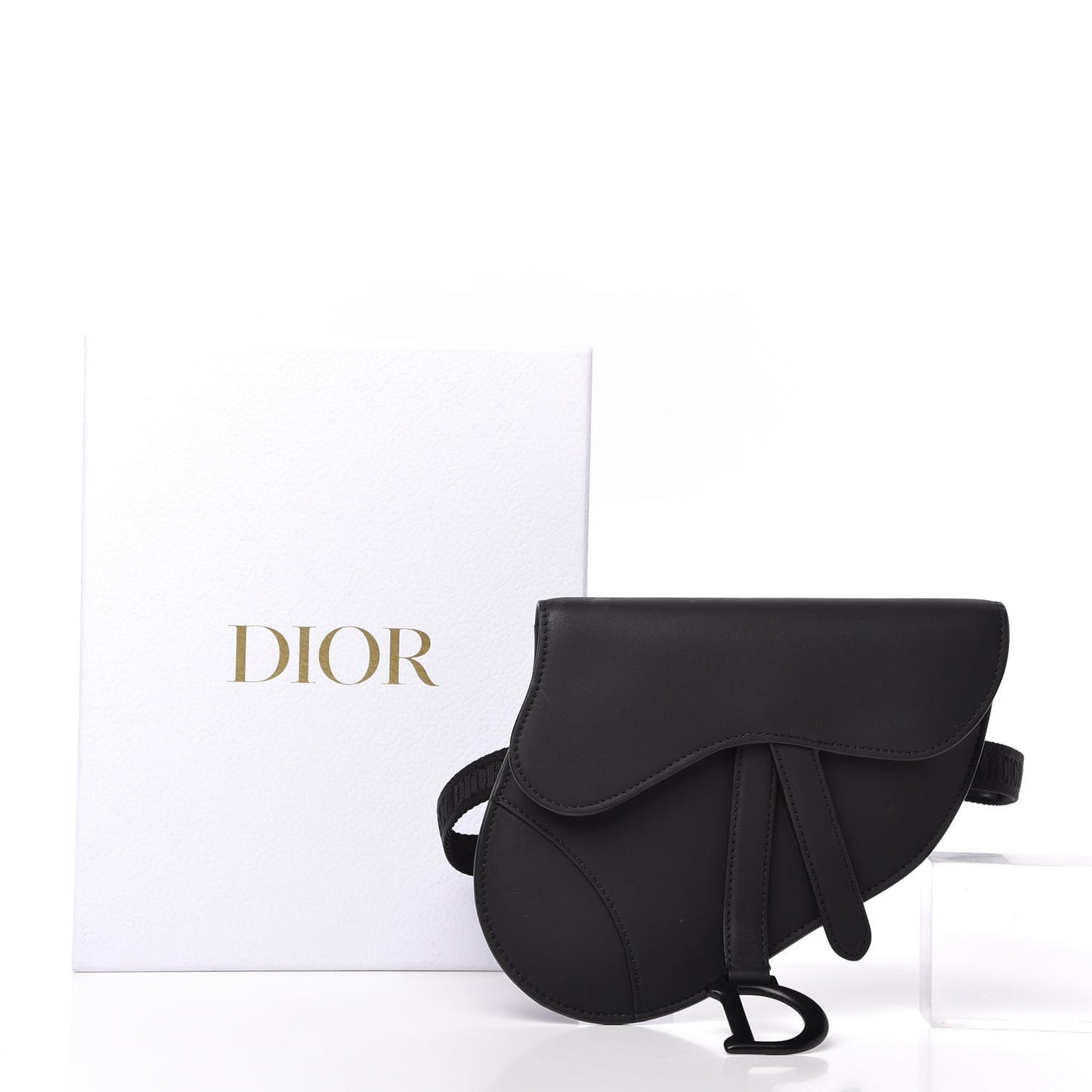 Ultra Matte Calfskin Saddle Belt Bag Black