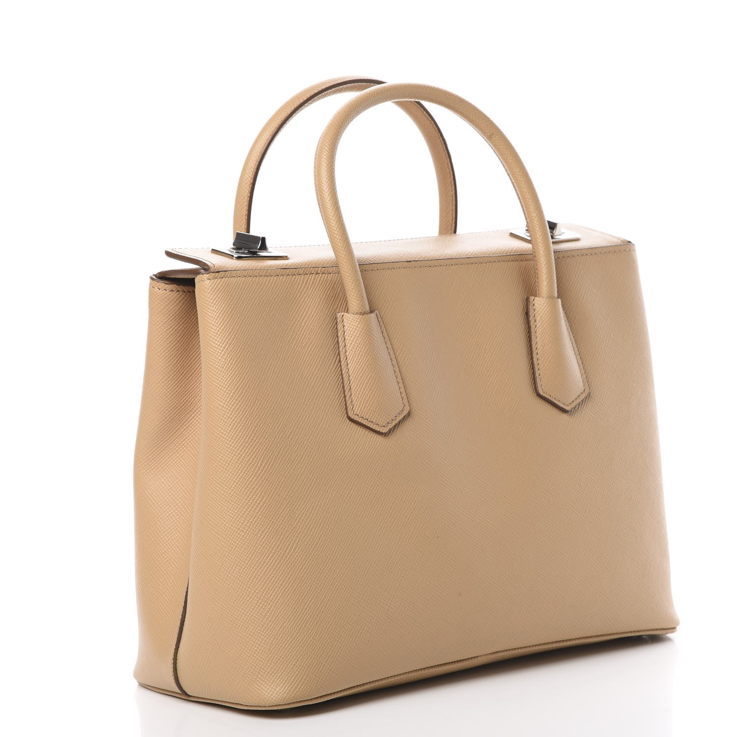 Prada Saffiano Cuir Twin Tote Noisette 3 of 15