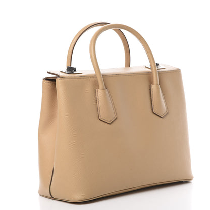 Prada Saffiano Cuir Twin Tote Noisette 3 of 15