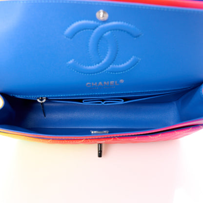 Chanel Calfskin Quilted Medium Rainbow Double Flap Multicolor 5 of 12