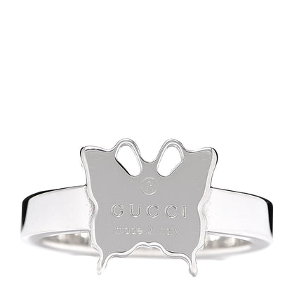 Gucci Sterling Silver Butterfly Band Ring 54 6.75 1 of 5
