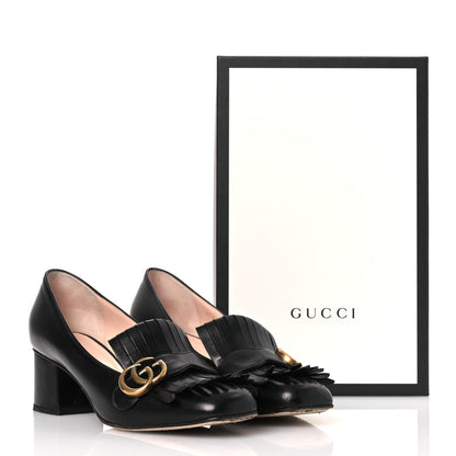Gucci Malaga Kid GG Marmont Fringe 50mm Loafer Pumps 39.5 Black 14 of 14