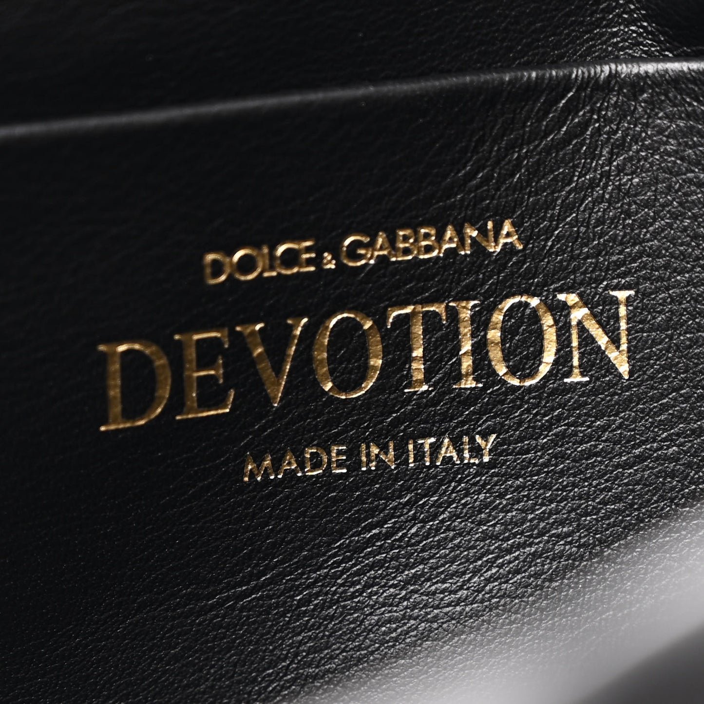 DOLCE GABBANA Calfskin Devotion Clutch Black
