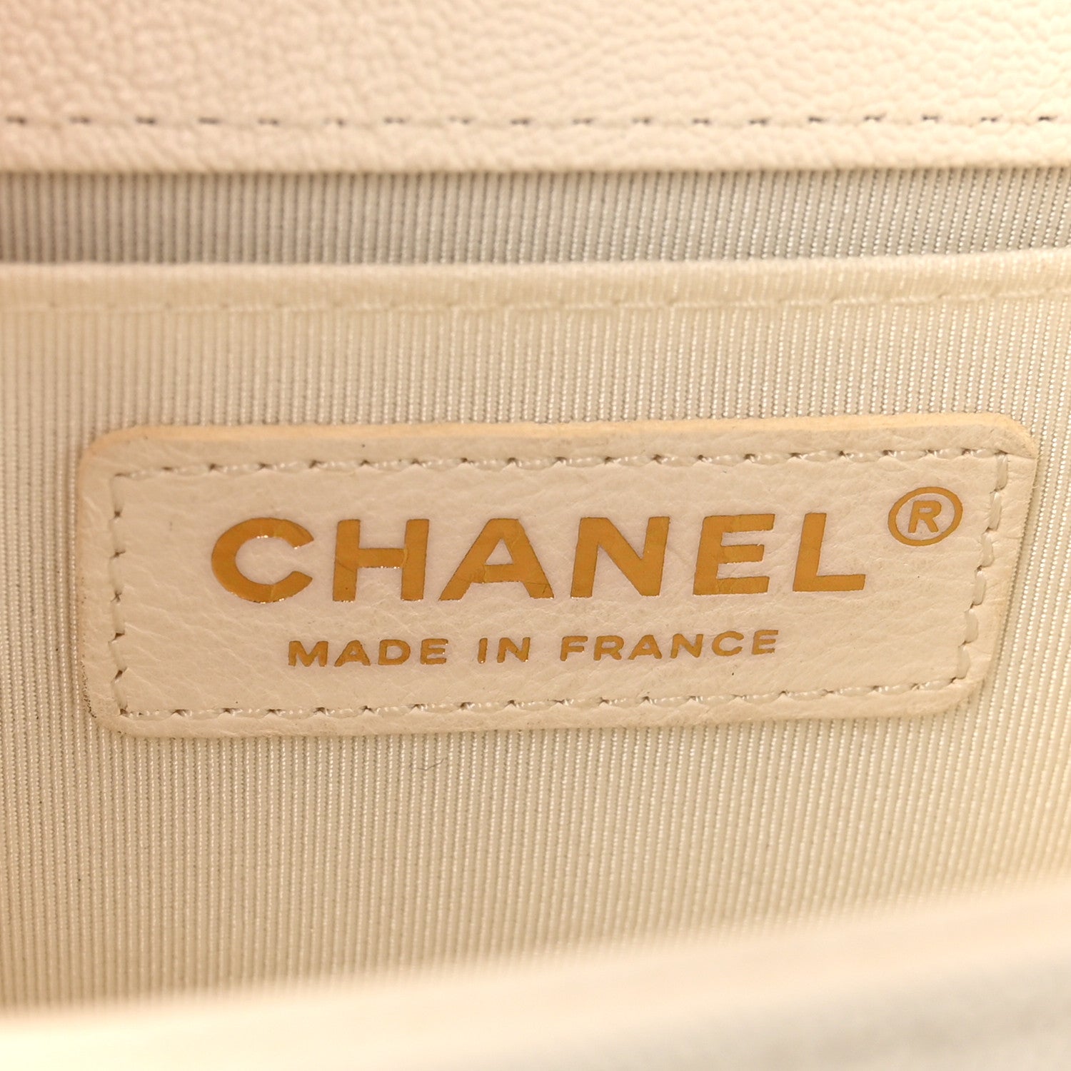 Chanel Caviar Chevron Quilted Small Boy Flap White 6 of 14