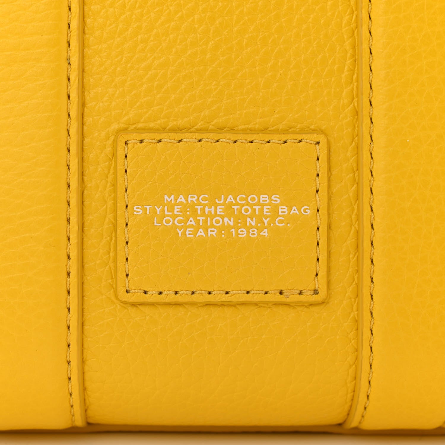 Marc Jacobs Grained Calfskin Mini The Tote Bag Yellow 6 of 11