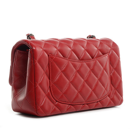 Chanel Lambskin Quilted Mini Rectangular Flap Red 3 of 9