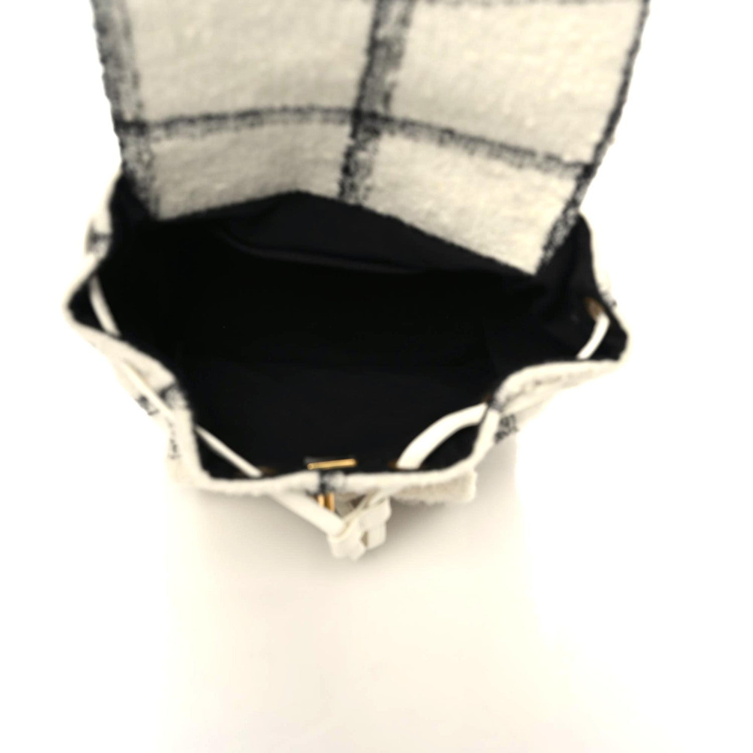 Chanel Wool Tweed Elegant Backpack Ecru Black 5 of 10