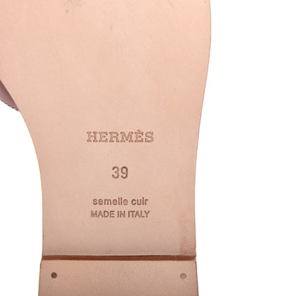 Hermes Box Calfskin Oran Sandals 39 Gold 9 of 11