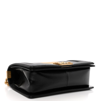 Chanel Metallic Glazed Calfskin Medium Boy Flap Black Gold 4 of 10