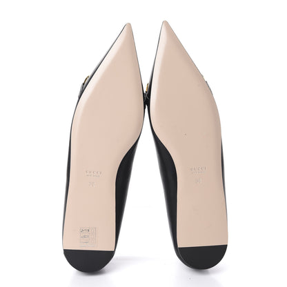 Gucci Nappa Lumiere Deva Horsebit Chain Embellished Flats 38 Black 6 of 9