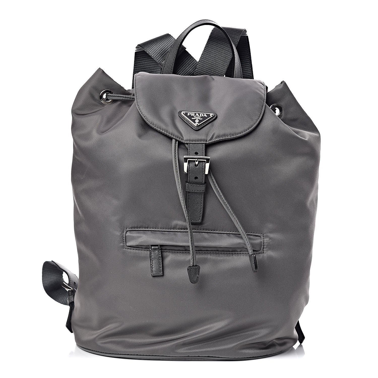 Prada Nylon Vela Medium Cinch Backpack Ardesia 1 of 9