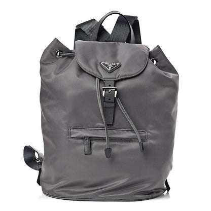 Prada Nylon Vela Medium Cinch Backpack Ardesia 1 of 9