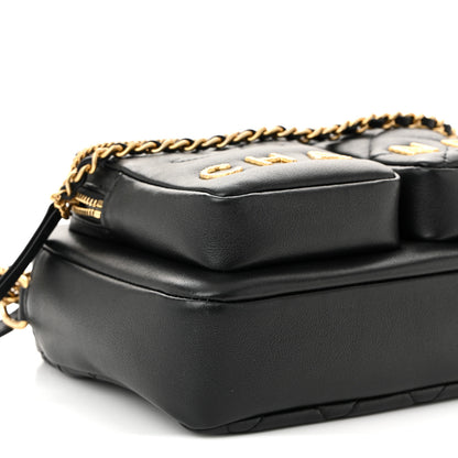 Chanel Calfskin Quilted Small Camera Case Black 9 of 10