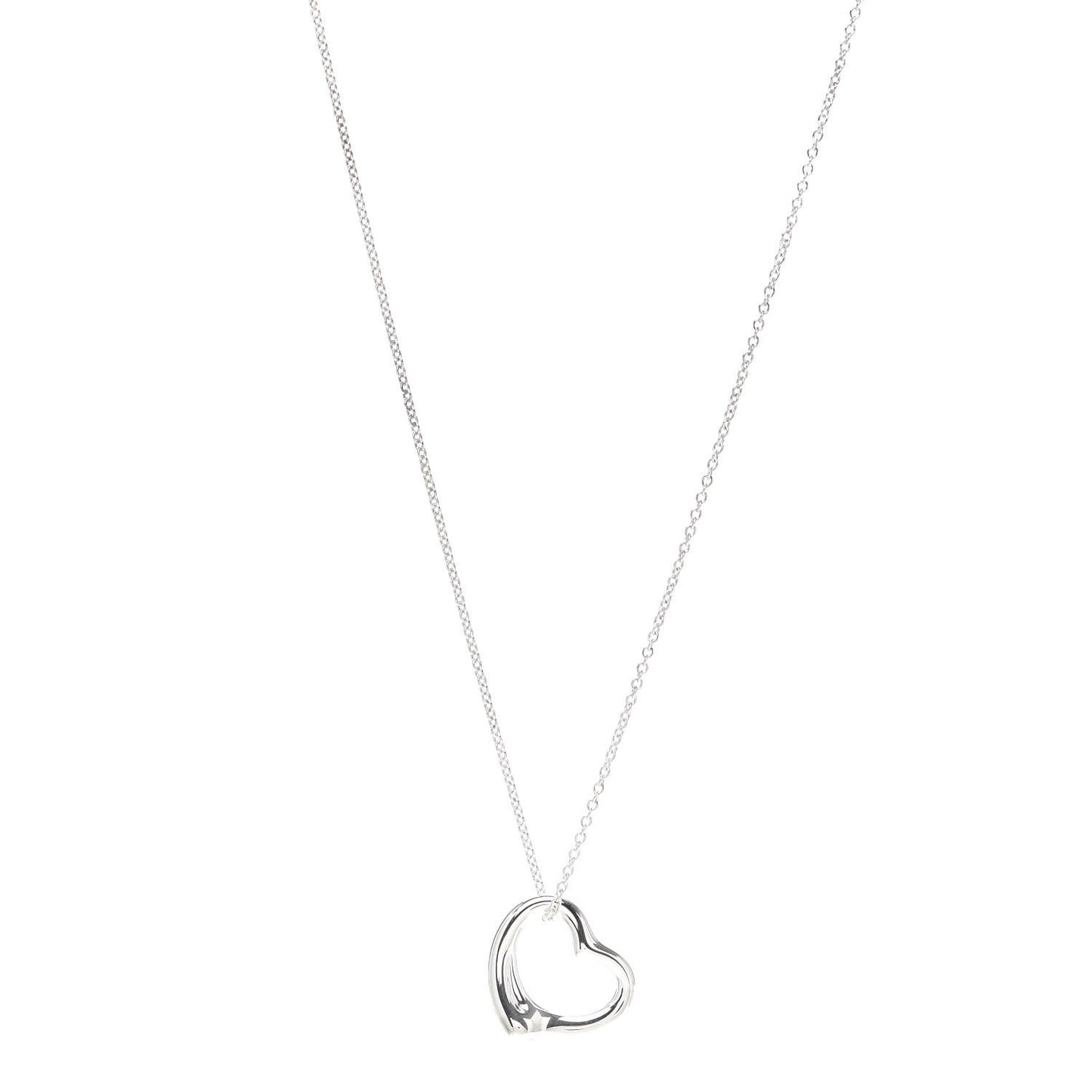 Sterling Silver 22mm Elsa Peretti Open Heart Pendant Necklace