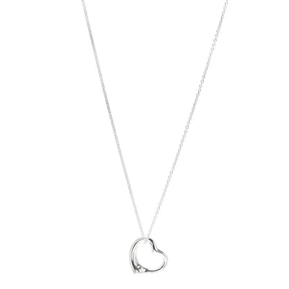 Tiffany Sterling Silver 22mm Elsa Peretti Open Heart Pendant Necklace 1 of 6