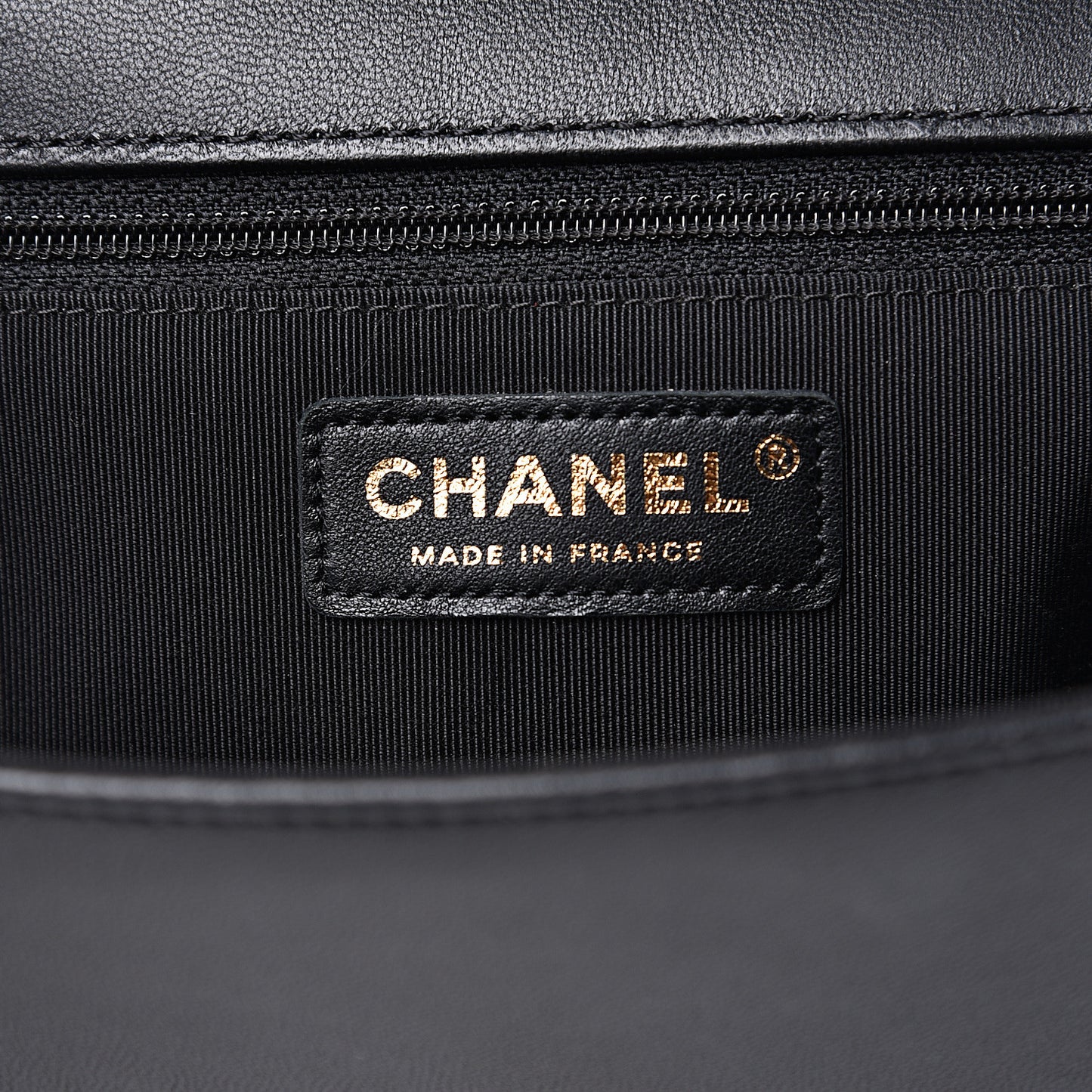Lambskin Chevron Quilted Flap Black