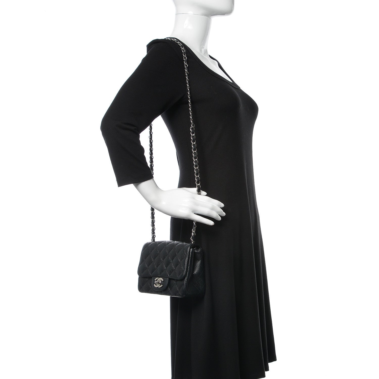 Chanel Caviar Quilted Mini Square Flap Black 2 of 10