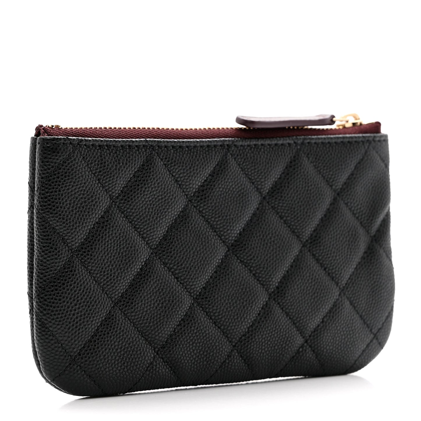 Caviar Quilted Small Cosmetic Case Black