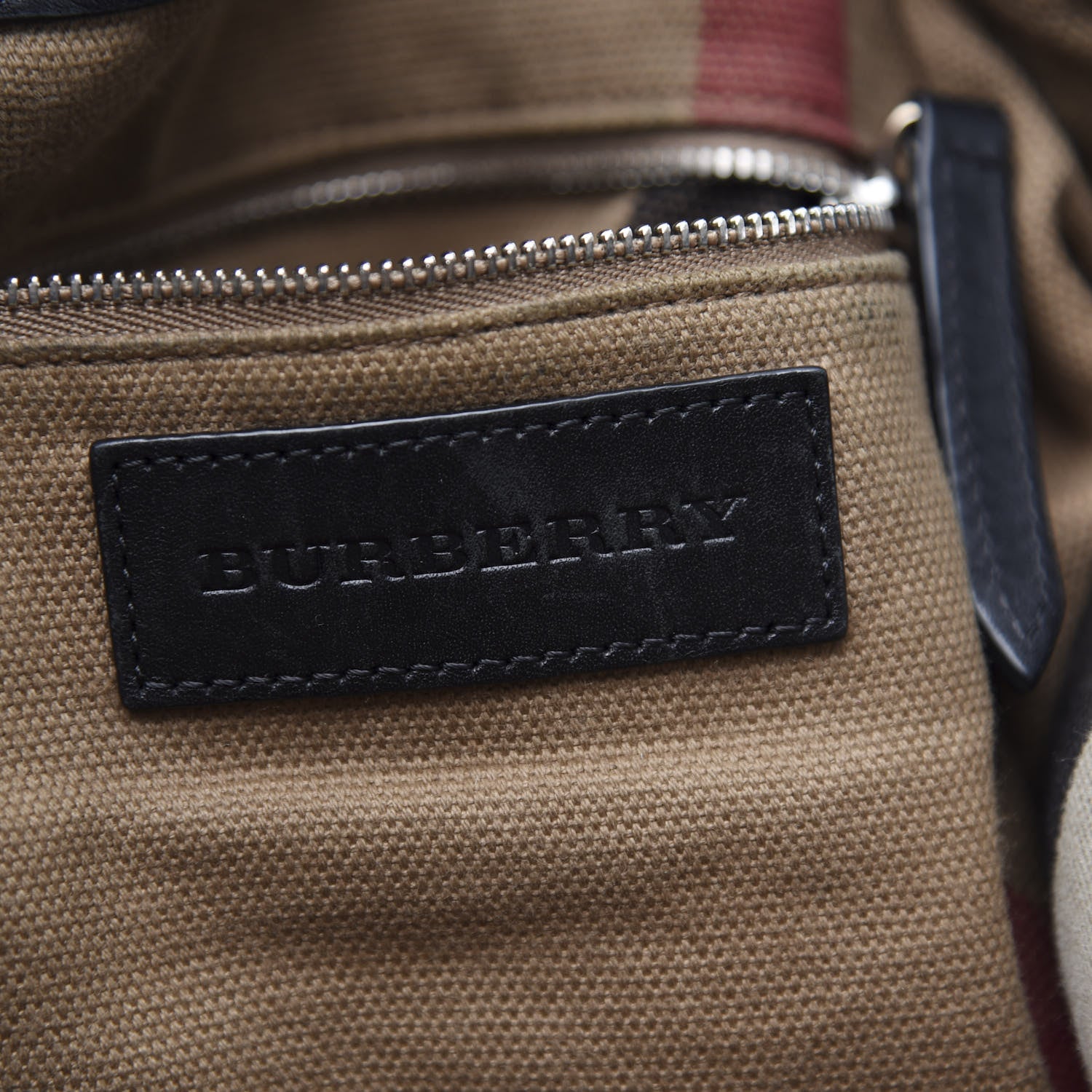 Burberry Grainy Calfskin House Check Medium Maidstone Black 5 of 10