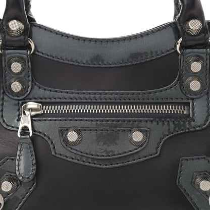 Balenciaga Smooth Calfskin Metallic Patent Giant 12 Silver Hardware Mini City Black Gris 8 of 15