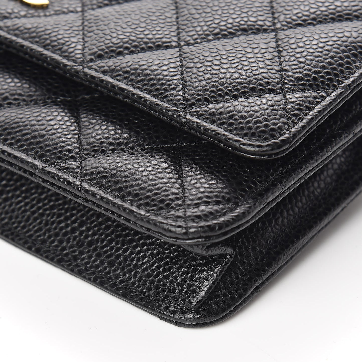 Caviar Quilted Wallet On Chain WOC Black