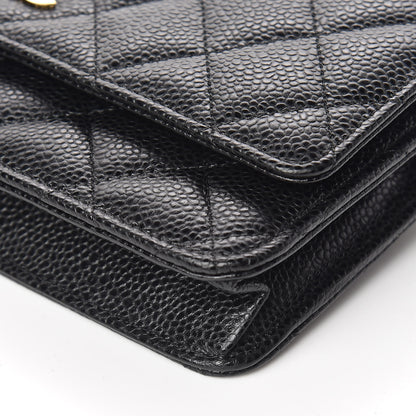 Chanel Caviar Quilted Wallet On Chain WOC Black 10 of 11